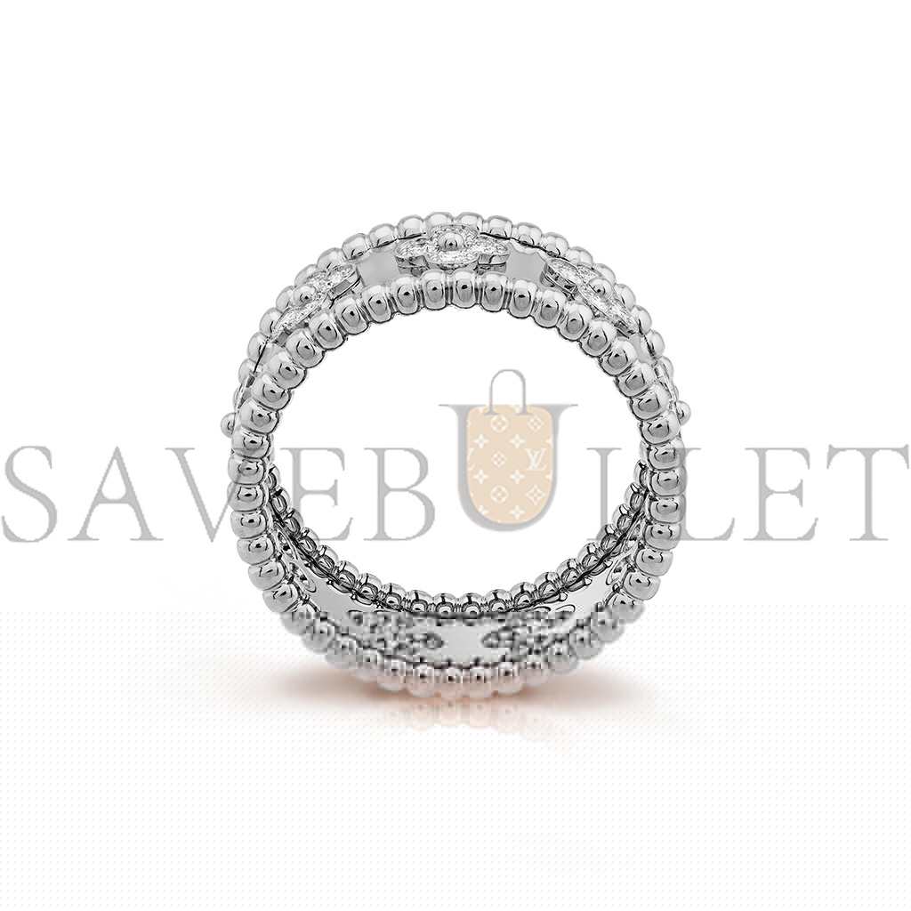 v*n cl*f arpels perlÉe clovers ring, small model - white gold, Di*m*nd  vcaro9nd00